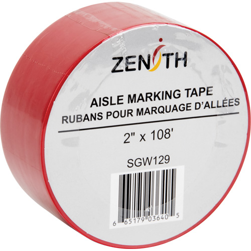 Aisle Marking Tape, 2" x 108', PVC, Red Pryde Industrial Inc.