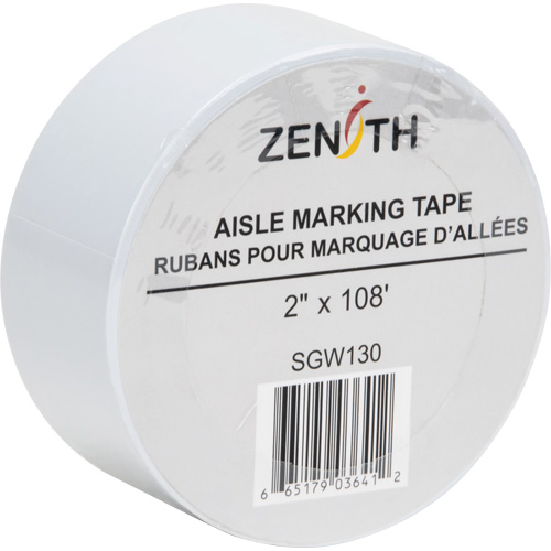 Aisle Marking Tape, 2" x 108', PVC, White Pryde Industrial Inc.