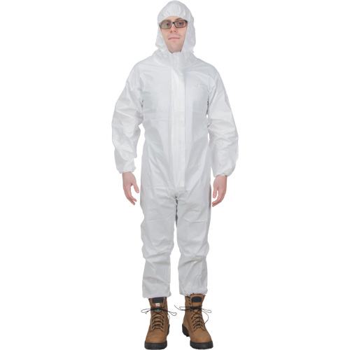 Premium Hooded Coveralls, Small, White, Microporous Pryde Industrial Inc.
