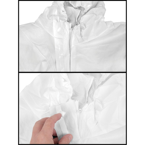 Premium Hooded Coveralls, Small, White, Microporous Pryde Industrial Inc.