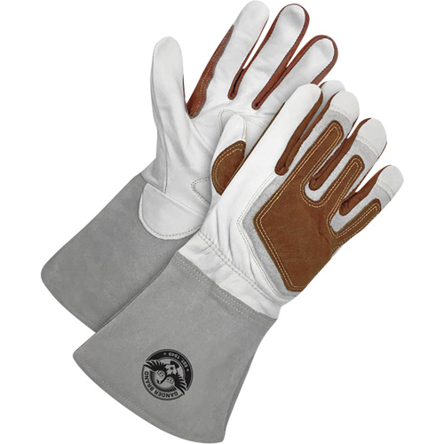 Gants de soudage &agrave; l'arc TIG Gander Brand avec renfort thermique, Cuir fleur de ch&egrave;vre, Taille Petit Pryde Industrial Inc.
