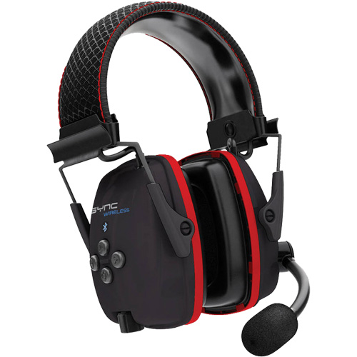 Wireless Hearing Protector Earmuffs with Bluetooth&reg; Audio, Headband Style, 25 dB Pryde Industrial Inc.