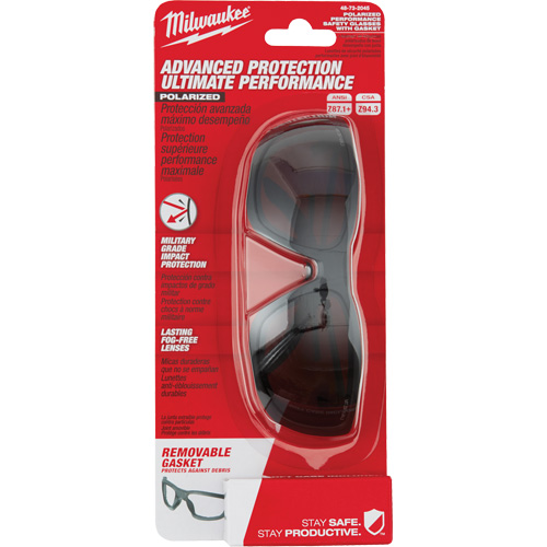 Lunettes de s&eacute;curit&eacute; performantes avec joint, Lentille Noir, Polaris&eacute;, R&eacute;pond ou surpasse la norme CSA Z94.3 Pryde Industrial Inc.
