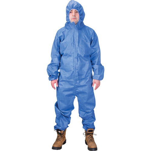 Hooded Coveralls, Medium, Blue, SMS Pryde Industrial Inc.