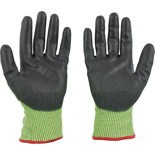 Gants &agrave; haute visibilit&eacute; enduits par trempage, Taille Petit, Calibre 15, Rev&ecirc;tement Polyur&eacute;thane, Enveloppe en Poly&eacute;thyl&egrave;ne, ASTM ANSI niveau A5 Pryde Industrial Inc.