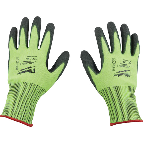Gants &agrave; haute visibilit&eacute; enduits par trempage, Taille Petit, Calibre 15, Rev&ecirc;tement Polyur&eacute;thane, Enveloppe en Poly&eacute;thyl&egrave;ne, ASTM ANSI niveau A5 Pryde Industrial Inc.