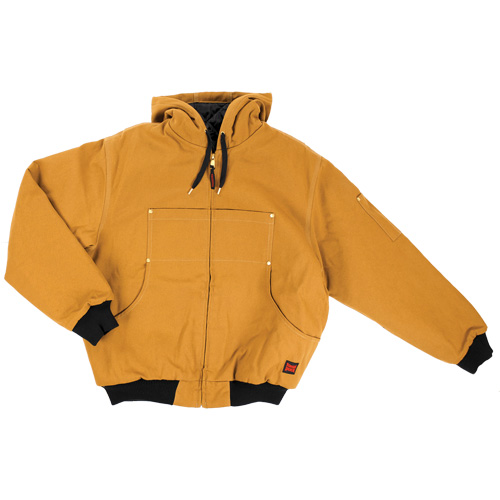 Blouson d'aviateur en toile lourde avec capuchon, Hommes, Petit, Brun Pryde Industrial Inc.