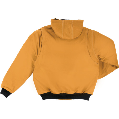 Blouson d'aviateur en toile lourde avec capuchon, Hommes, Petit, Brun Pryde Industrial Inc.