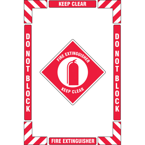 "Fire Extinguisher" Floor Marking Kit, Adhesive, English with Pictogram Pryde Industrial Inc.