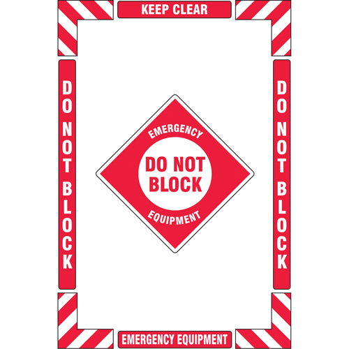 Trousse de marquage du sol ?Emergency Equipment? (&eacute;quipement durgence), Adh&eacute;sif, Anglais avec pictogramme Pryde Industrial Inc.