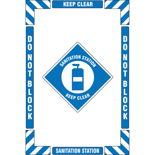 "Sanitation Station" Floor Marking Kit, Adhesive, English with Pictogram Pryde Industrial Inc.