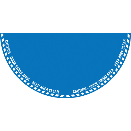 "Caution" Half Circle Swing Door Floor Sign, Adhesive, English with Pictogram Pryde Industrial Inc.