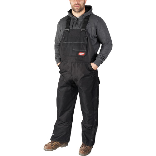 GridIron Regular Length Zip-To-Thigh Bib Overall, Men's, Large, Black Pryde Industrial Inc.