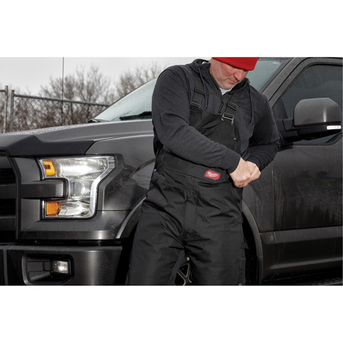 GridIron Regular Length Zip-To-Thigh Bib Overall, Men's, Large, Black Pryde Industrial Inc.
