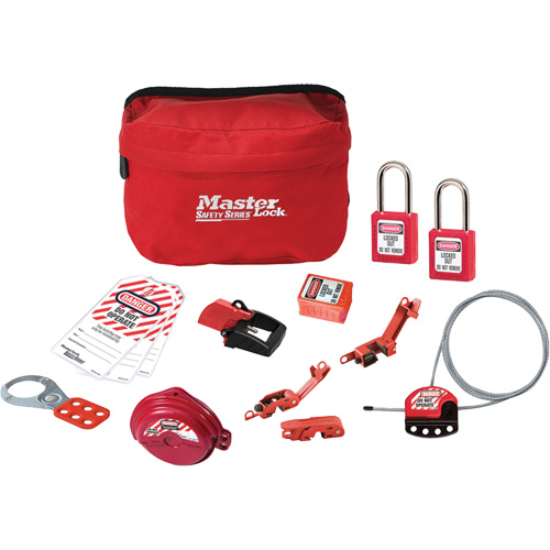 Trousse de cadenassage standard avec cadenas en thermoplastique Zenex, Ensemble &eacute;lectrique/Vanne, 14 composants compris Pryde Industrial Inc.