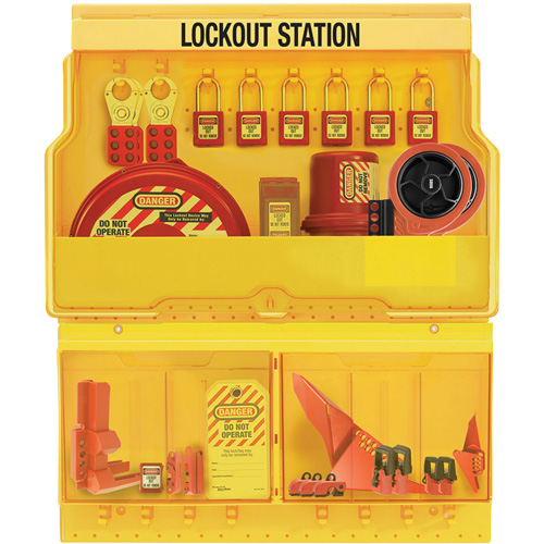 Station de cadenassage pour vannes et appareils &eacute;lectriques de luxe et de qualit&eacute; sup&eacute;rieure, Cadenas Thermoplastique, Capacit&eacute; de 32, Cadenas Compris Pryde Industrial Inc.
