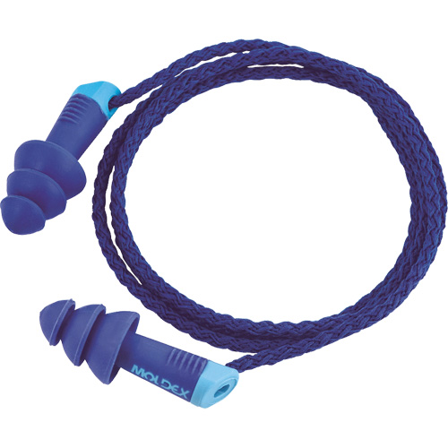 Bouchons d'oreilles r&eacute;utilisables et d&eacute;tectables Alphas, Avec cordon, Taille unique, Vrac - Sac en poly, NRR dB 27 Pryde Industrial Inc.