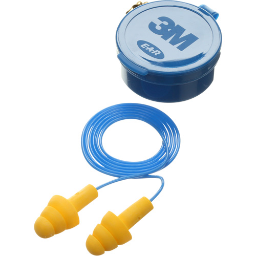 E-A-R Ultrafit Premolded Earplugs, Corded, Pair - Plastic Case, 25 dB NRR, One-Size Pryde Industrial Inc.