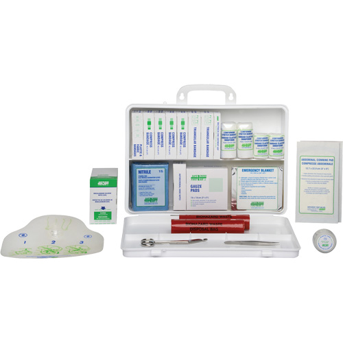 Trousse de premiers soins de base, R&eacute;pond &agrave; la norme CSA Z1220-17 type 2 environnements &agrave; faible risque, Moyen (26-50 travailleurs) Pryde Industrial Inc.