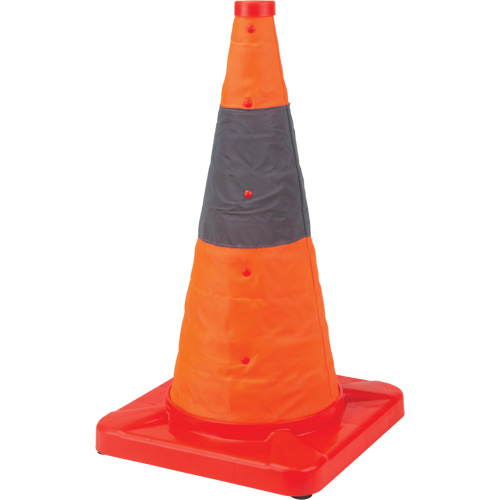 Collapsible Traffic Cone, 18" H, Orange Pryde Industrial Inc.