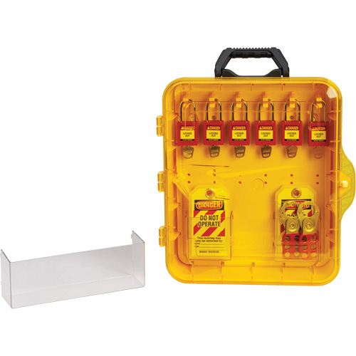 Lockout Station with Keyed Alike Nylon Safety Lockout Padlocks, Plastic Padlocks, 6 Padlock Capacity, Padlocks Included Pryde Industrial Inc.