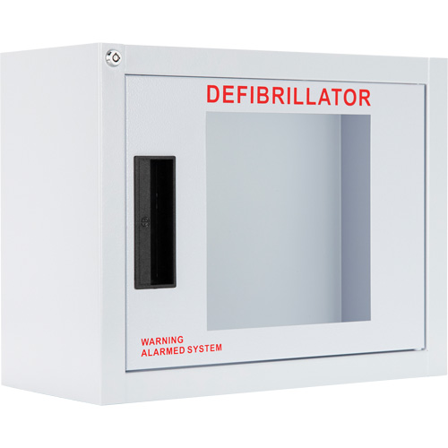 Armoire compacte standard pour DEA avec alarme, Philips/Defibtech/Heartsine Pour, Non m&eacute;dical Pryde Industrial Inc.