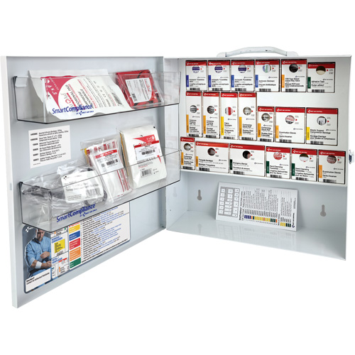 Armoire pour premiers soins SmartCompliance, R&eacute;pond &agrave; la norme CSA Z1220-17 type 2 environnements &agrave; faible risque, Petit (2-25 travailleurs) Pryde Industrial Inc.