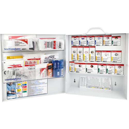 Armoire pour premiers soins SmartCompliance, R&eacute;pond &agrave; la norme CSA Z1220-17 type 3 environnements &agrave; haut risque, Petit (2-25 travailleurs) Pryde Industrial Inc.