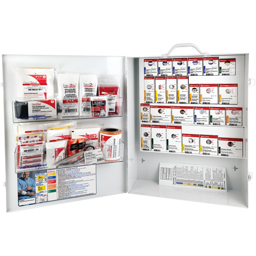 Armoire pour premiers soins SmartCompliance, R&eacute;pond &agrave; la norme CSA Z1220-17 type 3 environnements &agrave; haut risque, Moyen (26-50 travailleurs) Pryde Industrial Inc.