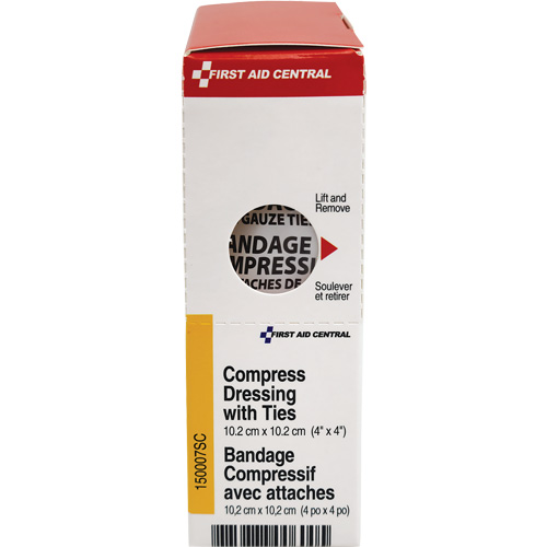 SmartCompliance&reg; Refill Compress Pressure Bandage with Ties, 4" L x 4" W Pryde Industrial Inc.