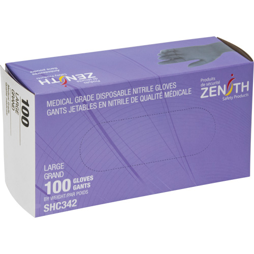 Medical Grade Disposable Gloves, Large, Nitrile, 6-mil, Powder-Free, Black, Class 2 Pryde Industrial Inc.