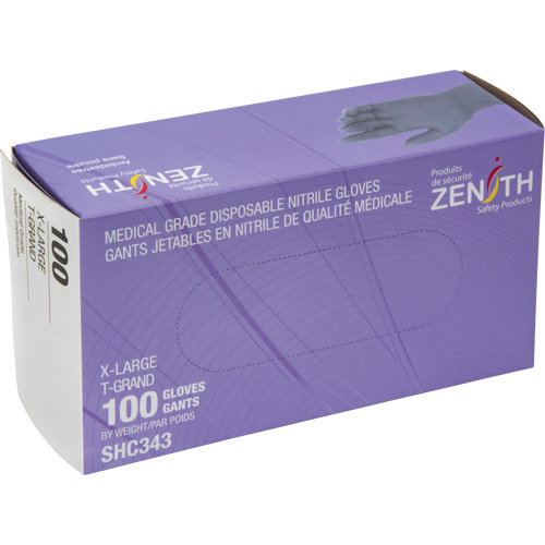 Medical Grade Disposable Gloves, X-Large, Nitrile, 6-mil, Powder-Free, Black, Class 2 Pryde Industrial Inc.