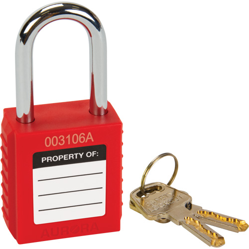 Verrouillage pour les consignations, Cadenas de s&eacute;curit&eacute;, Cl&eacute;s diff&eacute;rentes, Thermoplastique, Largeur de 1-1/2" Pryde Industrial Inc.