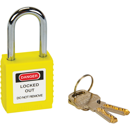 Lock for Lockouts, Safety Padlock, Keyed Different, Thermoplastic, 1-1/2" Width Pryde Industrial Inc.