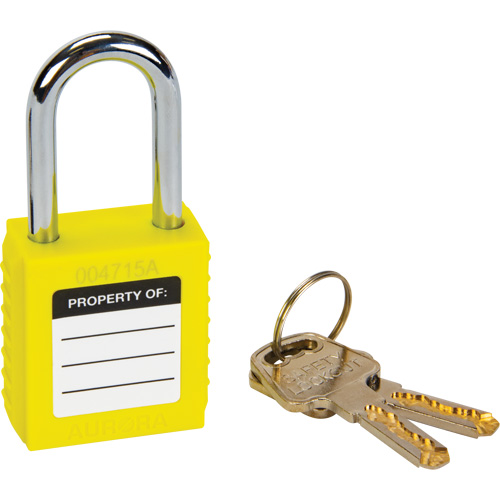 Lock for Lockouts, Safety Padlock, Keyed Different, Thermoplastic, 1-1/2" Width Pryde Industrial Inc.
