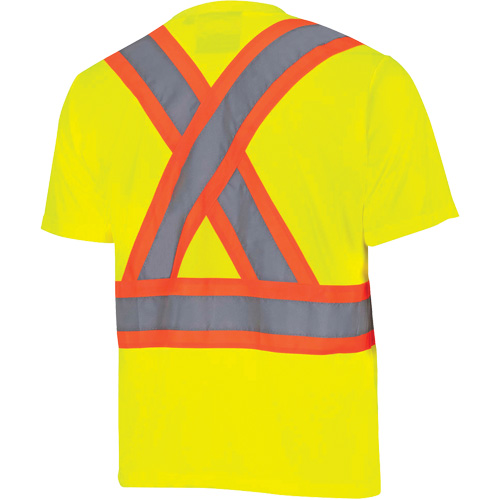 6991 Bird's-Eye Safety Shirt, Polyester, 3X-Large, High Visibility Lime-Yellow Pryde Industrial Inc.
