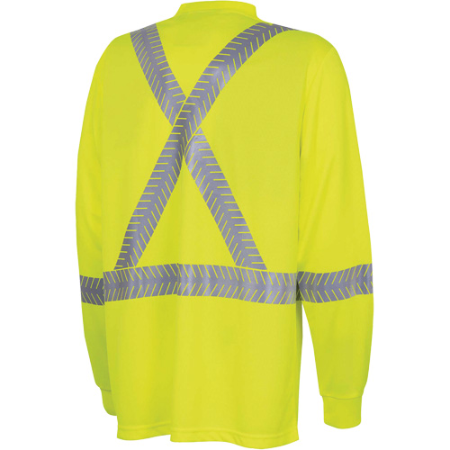 6905A Ultra-Cool Ultra-Breathable Long-Sleeved Safety Shirt, X-Small, High Visibility Lime-Yellow Pryde Industrial Inc.