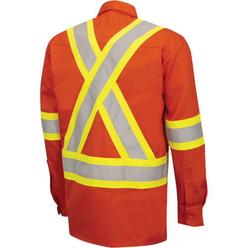 7743 Chemise de s&eacute;curit&eacute; ignifug&eacute;e FR-Tech, Petit, Orange haute visibilit&eacute; Pryde Industrial Inc.