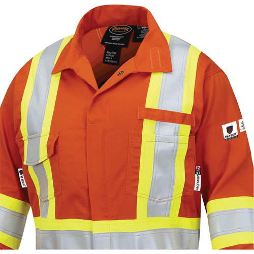 7702W Combinaison FR-Tech ignifuge/contre les arcs pour femme, Taille T-petit, Orange haute visibilit&eacute;, 10 cal/cm² Pryde Industrial Inc.