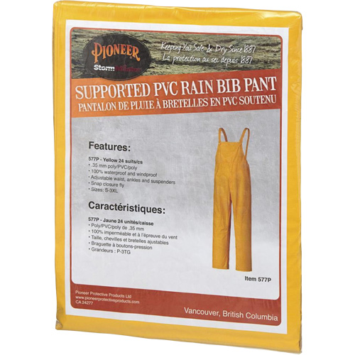 577P Salopette Storm Master, Petit, Polyester/PVC, Jaune Pryde Industrial Inc.