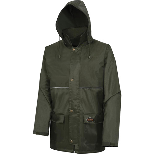 D8120J Nailhead Ripstop Tree Planter Hooded Jacket, Polyester/PVC, X-Small, Green Pryde Industrial Inc.