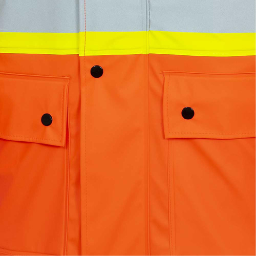 5892PKT Veste de s&eacute;curit&eacute; imperm&eacute;able &agrave; haute visibilit&eacute; ignifuge, T-petit, Orange haute visibilit&eacute; Pryde Industrial Inc.