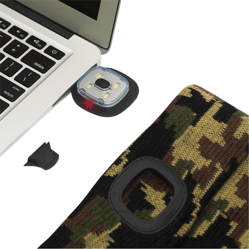 5677 Knit Toque with LED Headlight, Fleece Lining, One Size, Camo Pryde Industrial Inc.