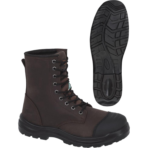 1028 Bottes de travail 8" marron, Cuir, Embout Acier, Taille 10 Pryde Industrial Inc.