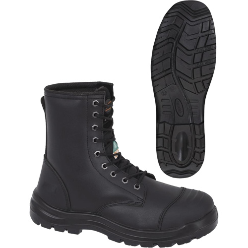 1027 Bottes de travail 8" noires, Cuir, Embout Acier, Taille 10 Pryde Industrial Inc.