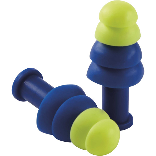 Reusable Tapered Earplugs, Uncorded, Bulk - Box, 27 dB NRR, One-Size Pryde Industrial Inc.