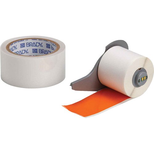 ToughStripe&reg; Ultra-Aggressive Adhesive Multi-Purpose Label Tape with Overlaminate, Polyester, Orange, 2" Width Pryde Industrial Inc.
