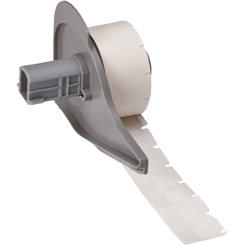 Self-Laminating Wrap-Around Wire & Cable Labels, Vinyl, 0.5" L x 0.75" H, White Pryde Industrial Inc.