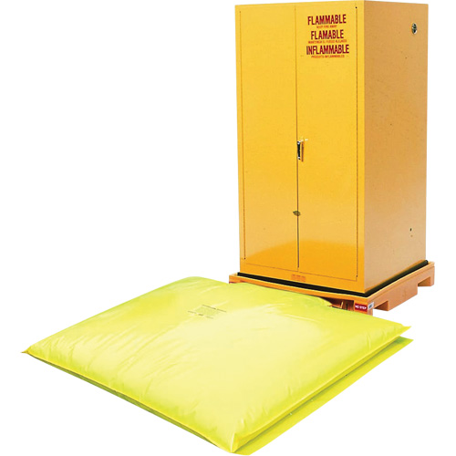 Single Drum Ultra-Safety Cabinet Bladder System&reg;, 37.8" L x 37.8" W x 6.3" H, 1500 lbs. Load Capacity Pryde Industrial Inc.