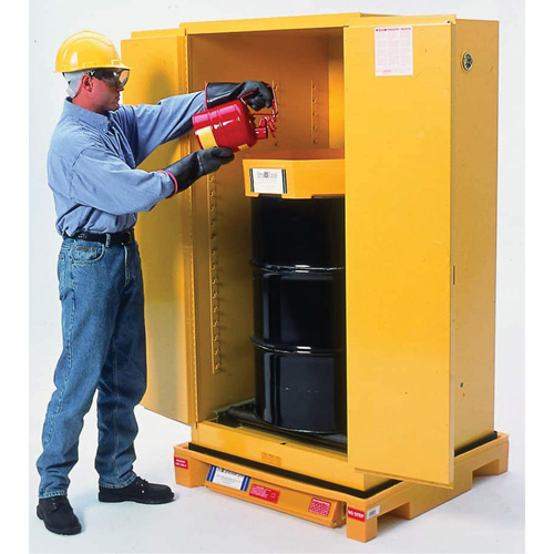 Single Drum Ultra-Safety Cabinet Bladder System&reg;, 37.8" L x 37.8" W x 6.3" H, 1500 lbs. Load Capacity Pryde Industrial Inc.